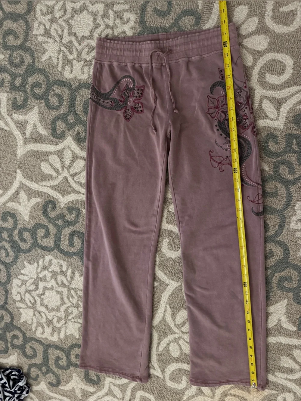Vertigo Embroidered Hooded jacket  & Jogger Set Y2K - Dusty Mauve size M